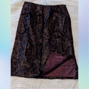 Harold's Faux Fur Cheetah Print Midi Skirt Size 8